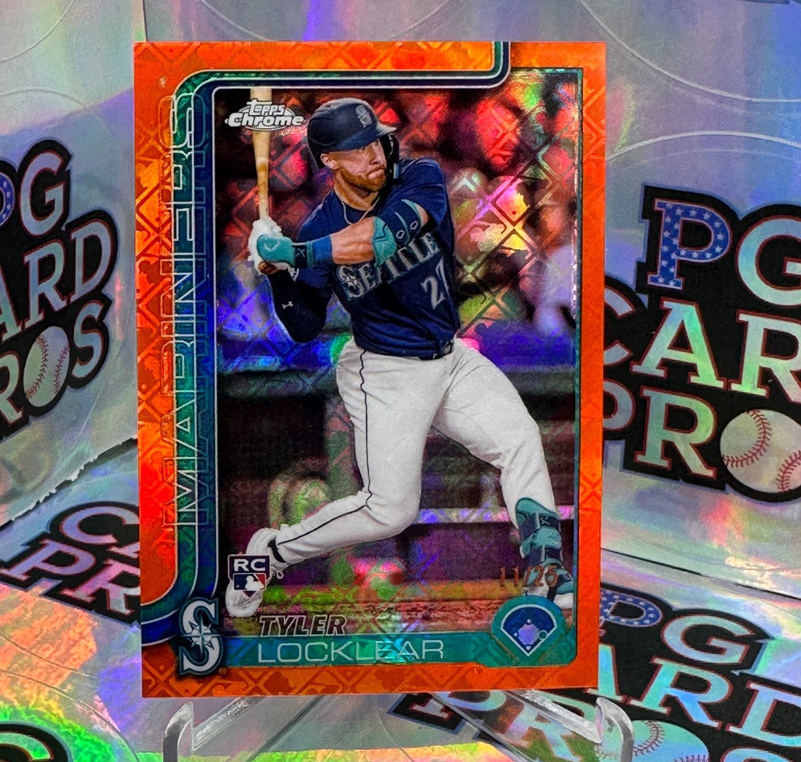 Tyler Locklear - 2025 Topps Chrome #41 - Orange LogoFractor /25 -Mariners