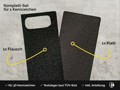 Easy Fix Kletthalterung für 3D Kennzeichen - Kennzeichenheld