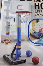 Toddler Basketball Hoop Indoo/outdoor,  27.55" to 54.33" Height Adjustable ,Blue