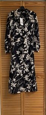ZARA WOMENS LONG SLEEVES PRINTED SHIRT DRESS BLACK AND WHITE/8691/220 Sz XS/S