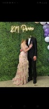 Jovani Prom Dress Size 2 Pink Flower Embroidery Rhinestone Detailed With Bustle