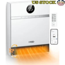 Wall-Mounted Heater Smart Control PTC Heating Remote Eco Mode Waterproof 28dB US
