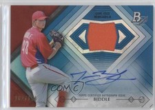 2014 Bowman Platinum Relics Blue Refractor 182/199 Jesse Biddle #AR-JBI Auto 3g3