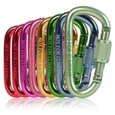 Durable Aluminum Carabiner Clips - 8PCS Keychain Hooks for Outdoor Activities