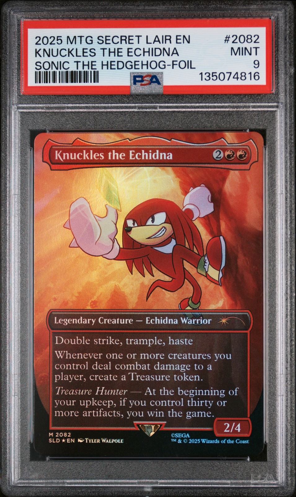 2025 MTG SECRET LAIR DROP SONIC: FRIENDS & FOES-FOIL KNUCKLES THE ECHIDNA PSA 9