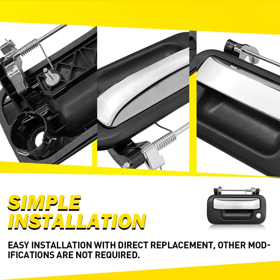 Chrome+Black Tailgate Handle For 04-16 Ford F150 F250 F350 Lincoln Mark LT 1-10x - Image 2 of 4