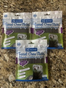 N-Bone Ferret Chew Sticks Bacon Flavor Treats & Snacks Lot Of 3 -Aug. 2027-