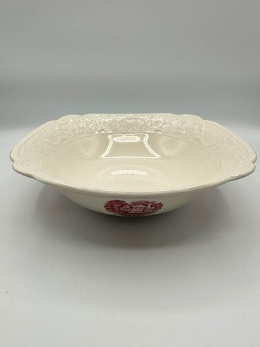 Royal Crownford Staffordshire Red Transferware Bowl Dish 8.8” England