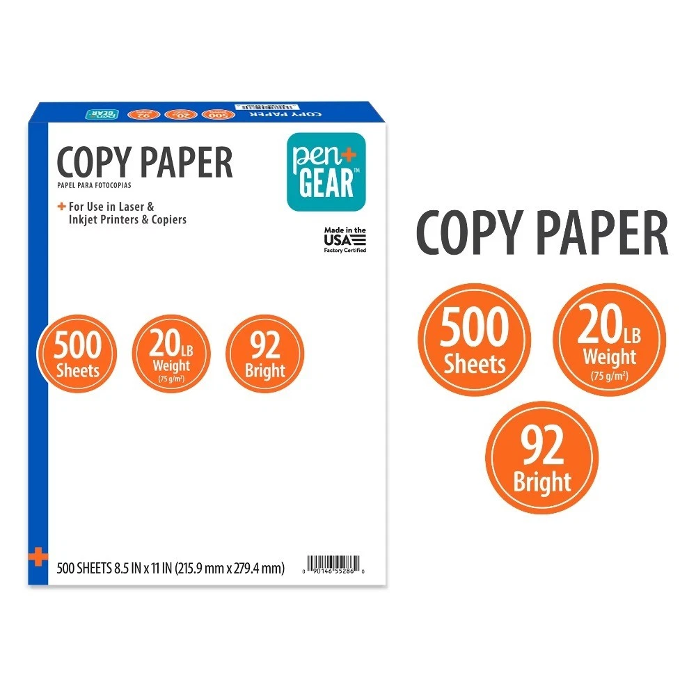 Copy Paper 8.5 x 11 Inches 92 Bright White 20 lb 1 Ream 500 Sheets - thumbnail 2