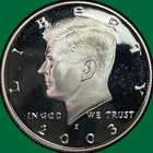 2003-S Silver Proof Kennedy Half Dollar Proof PF Coin #42111