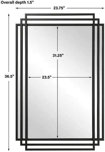 Uttermost 09768 Amherst 23-3/4" W x 36-1/2" H Rectangular Framed - Black - Picture 3 of 7