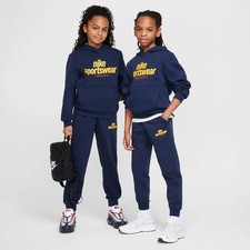 Image of Nike Sportswear Club Fleece Kids Obsidian Blue Full Tracksuit RRP £90