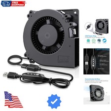 Quiet 120mm USB Blower Fan with 3 Speed Control, 5V Squirrel Cage Blowers, DC...