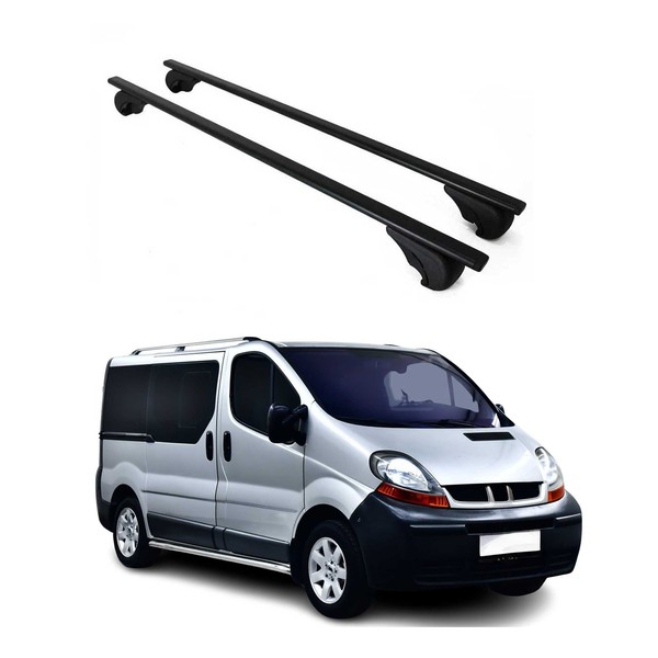 DachträGer GrundträGer FüR Renault Trafic Mk2 2001-2014 75Kg Stahl Schwarz 2 Tlg-image