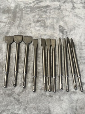 11pc SDS Plus Chisel Set Hammer Drill Bits Concrete Unbranded NEW!
