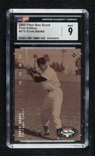 2002 Fleer Box Score Cooperstown Tribute 1st Edition Ernie Banks CGC 9 Mint 13u1