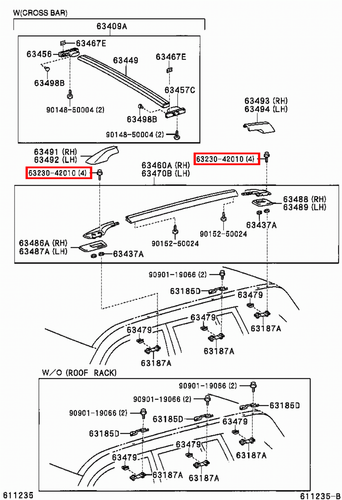 Genuine Prado GRJ150 GRJ125 GRJ121 GRJ120 GDJ155 GDJ151 Roof Rack Rail Bolt - Bild 5 von 20