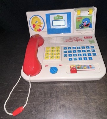 Vintage 1992 VTech Sesame Street Big Bird's Phone-a-Friend Talking Computer