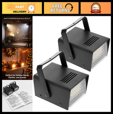 Mini LED Strobe Light 2 Pack - 32 White LEDs, 3W Plug-in Flash for Party Dance