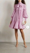 Zimmermann Celestial Ruched Mini Dress Lilac Sz 2/AU 12/US 8 BNWT