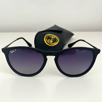 Ray-Ban Erika RB4171 Round Unisex Sunglasses Black Grey Tinted UV400 - Image 1 of 3