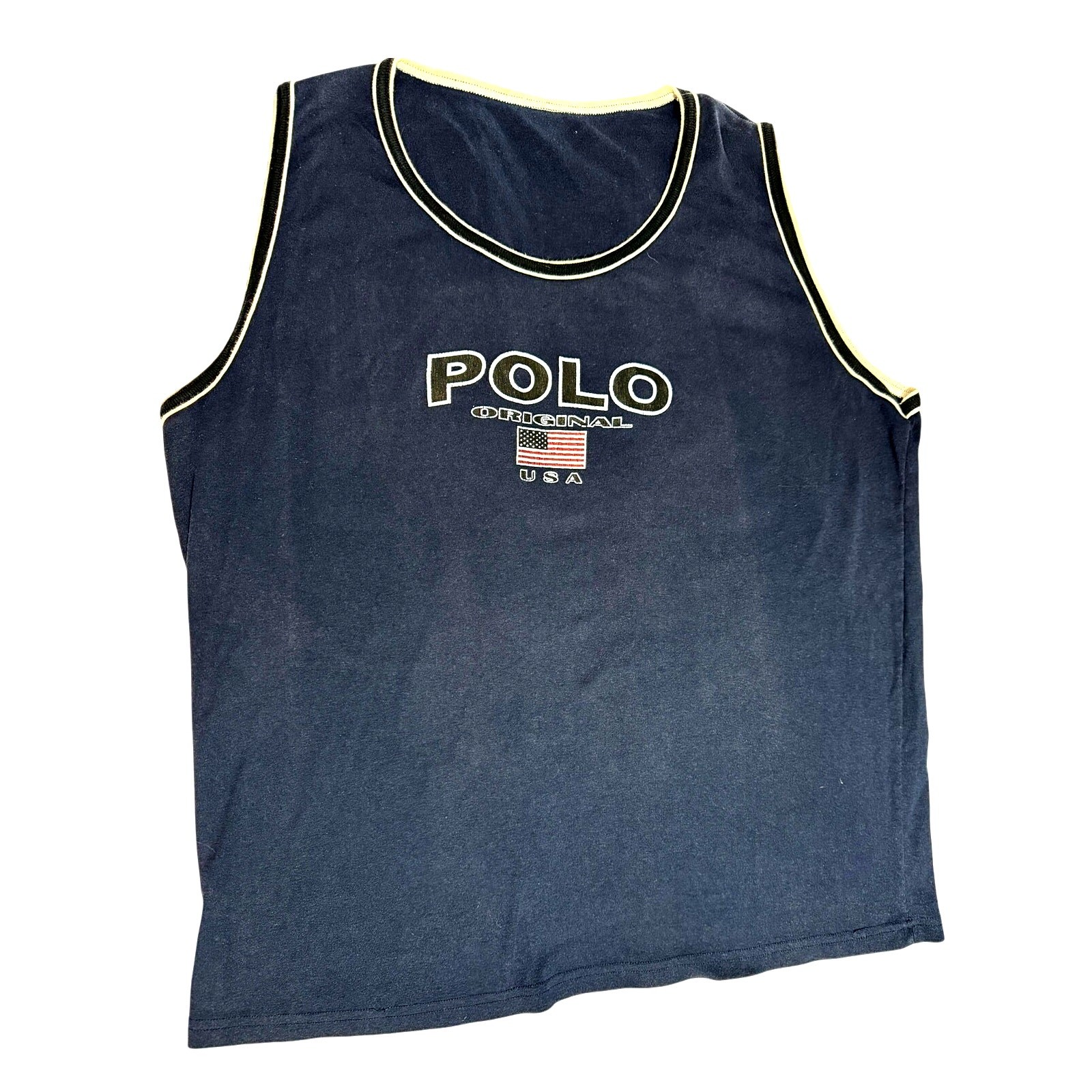 VINTAGE Polo Ralph Lauren Blue Tank Top XL