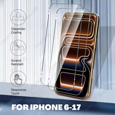 Clear Screen Protector For iPhone17 16 15 14 13 12 11 XR XS X Tempered Glass Lot