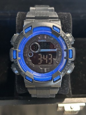 HONHX Rugged Digital Sport Watch Blue/Black Rugged Sport Backlight Alarm NEW