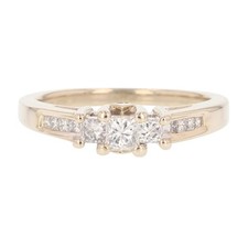 .43ctw Princess Cut Diamond Three-Stone Engagement Ring 14k White Gold Size 6.75