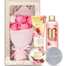 Pampering Spa Gift Basket for Mom - Rose Infused Essentials & Treats