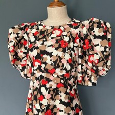 Ted Baker Maxi Dress Puff Sleeves | Size 4 | Helgi Floral Seersucker MSRP $299