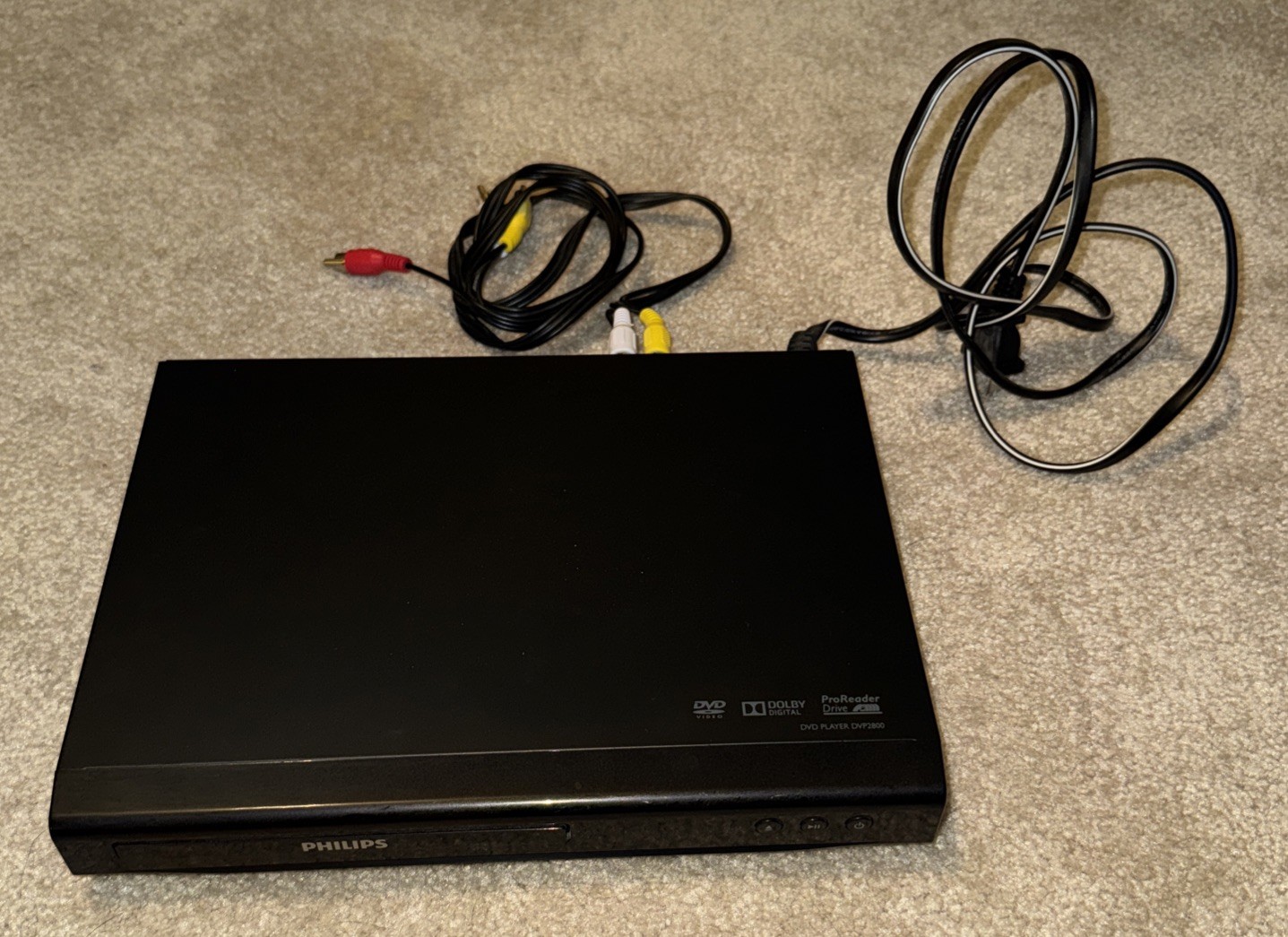 Philips DVP2800 DVD Player with Dolby Digital ProReader Drive Includes Cords No Remote-image