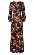 Joe Browns Black Multi Chloe Floral Jersey Size 24 Midaxi Dress New