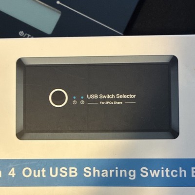 USB 3.0 Sharing Switch Selector 2 In 4 Out Portable Black Universal