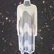 Uniqlo Marimekko Size XL Wool Mix Wave Pattern Geometric Fine Knit Jumper Dress