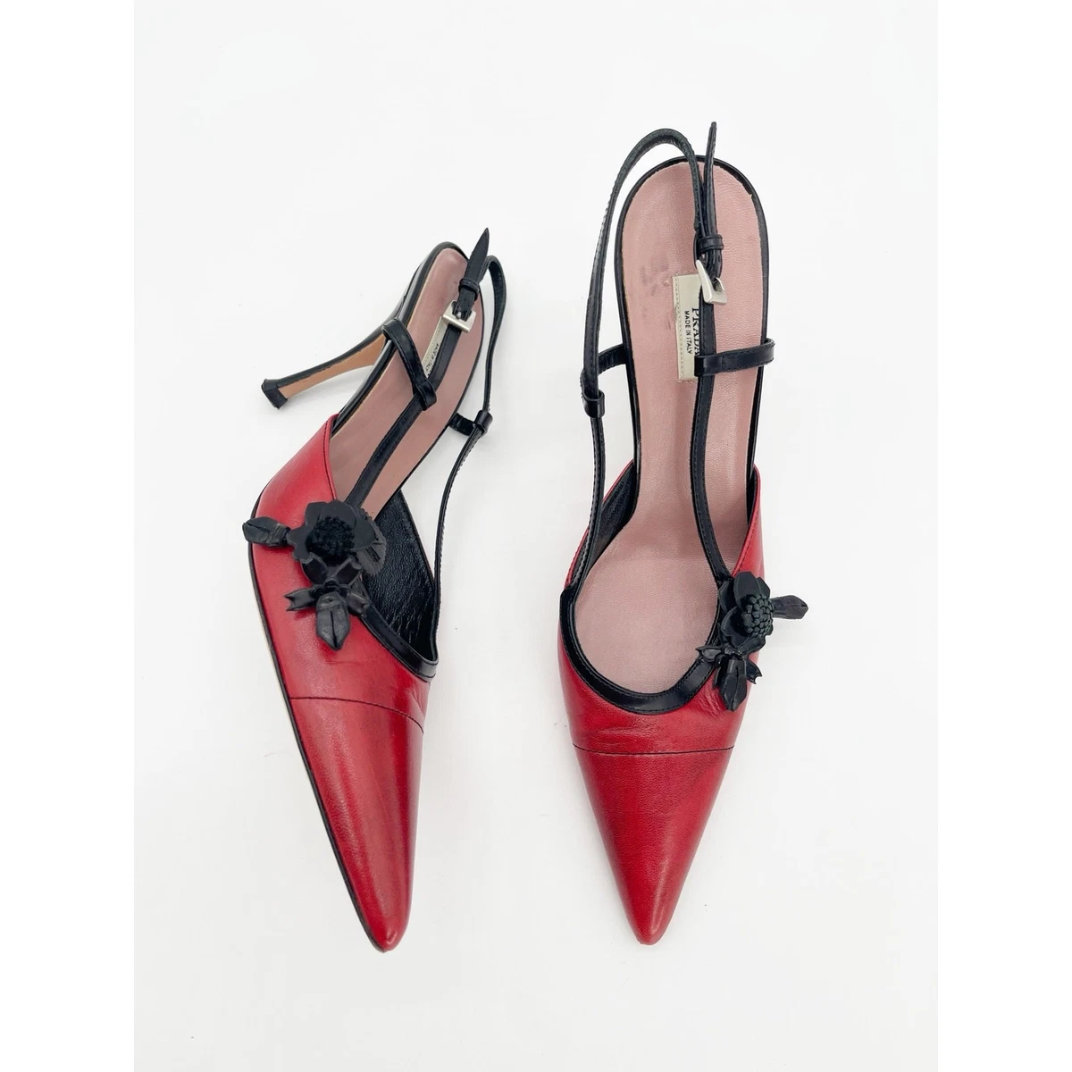 PRADA High (3-3.9 in) Heel Height Leather Upper Heels for Women