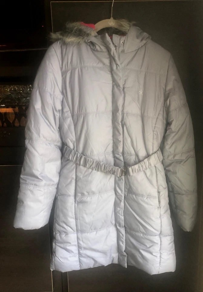 Abrigo chaqueta acolchada gris Calvin Klein para niñas talla L-12/14 nuevo sin etiquetas Foto 4 de 4