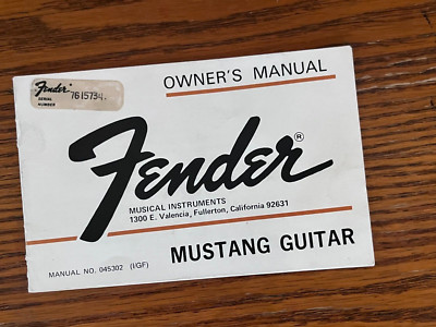 1976 Fender Mustang guitar owners manual case candy