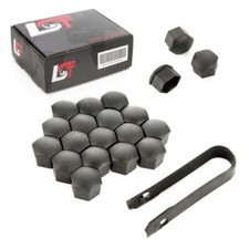 20x Radschraubenkappen Abdeckkappen Radmuttern Set 17 mm schwarz rau für RENAULT