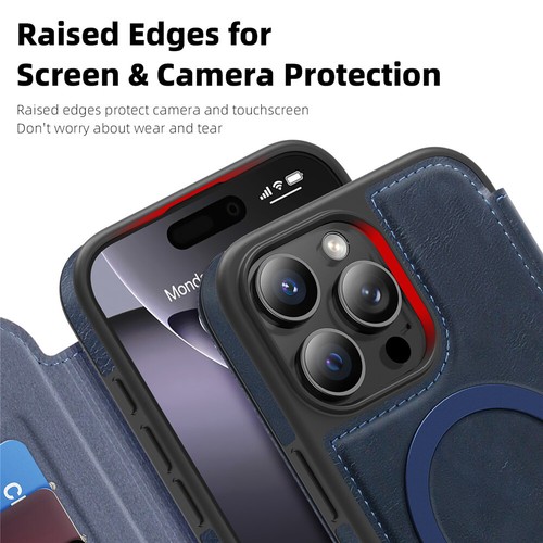 For iPhone 16e 16 15 14 13 12 Pro Max Plus MagSafe Magnet Case RFID Wallet Cover - Picture 28 of 73