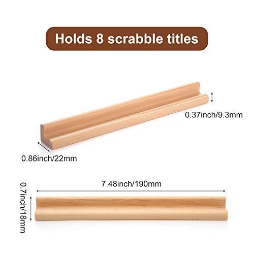 16 Pack Wooden Scrabble Rack Tiles Holders for Letter Tiles Crafts Game Stands - Afbeelding 5 van 6