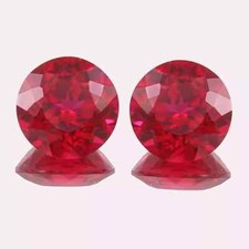 Ruby Natural 80 Ct Red Mozambique Round Cut Certified Loose Gemstone Pair