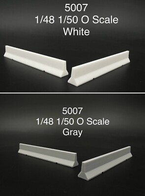 2-Pack O Scale 1/48 1/50 Traffic Jersey Barriers Construction Concrete Barricade