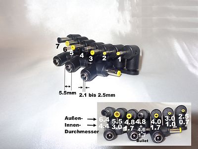 7 Male Coupler 5.5*2.5 Female Plug Connector For Laptop Notebook Mini #7BM