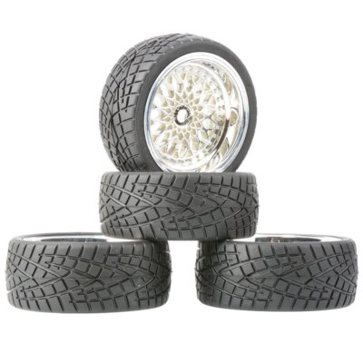 Set Di Gomme E Ruote RC Rally Per Tamiya TT01 TT02 XV-01 DF-03 HSP, Scala 1:10