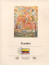 Timbres, Équateur, Lithographie Avec Timbre Annulé