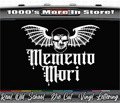 MEMENTO MORI VINYL DECAL STICKER Latin Death Quote SUV Car Truck Window Die Cut