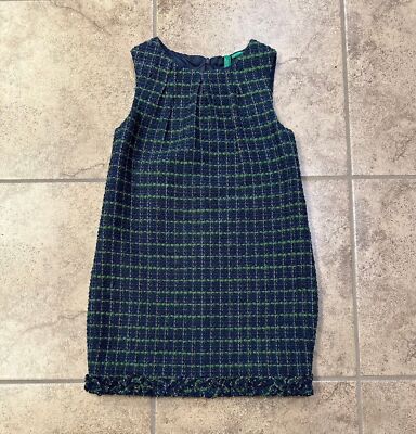 United Colors of Benetton Dress blue green tweed sleeveless | eBay