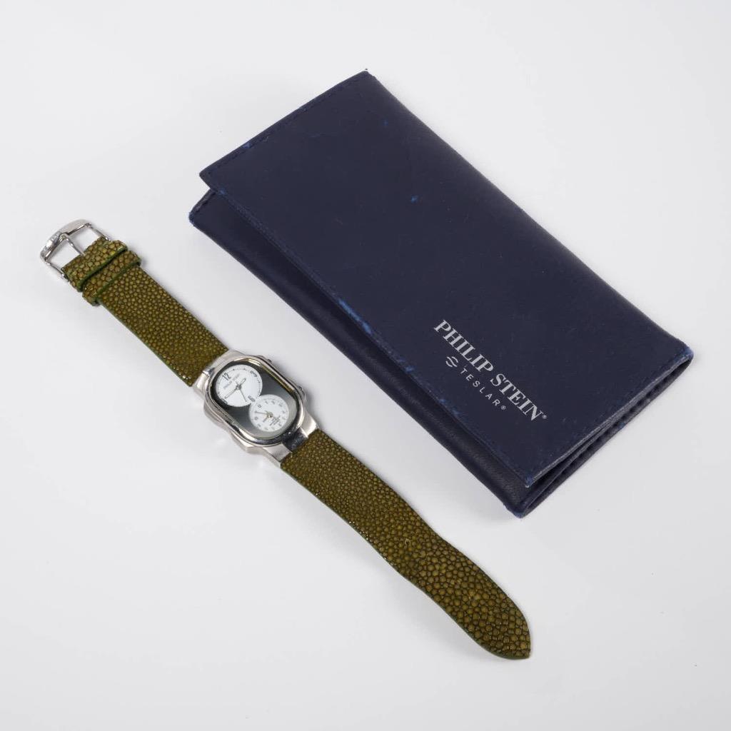 Philip Stein Teslar Dual Time w/ Special Brown Strap Men