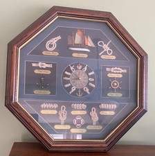 Decorative Wall Clock With Nautical Knots Wall Hanging 3D Shadow Box Ship Decor